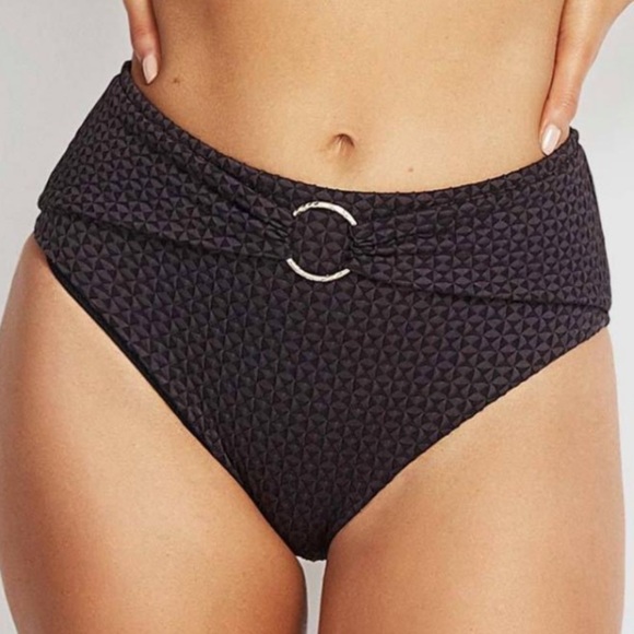 Milea by Seafolly Island Luxe Belted Mid Rise Bikini bottom new without tag Us 8 - Picture 1 of 12
